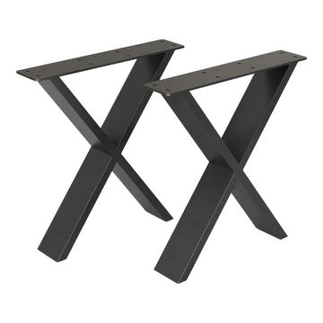 Tischgestell Maribo für Esstische Schwarz 72x55cm [en.casa]