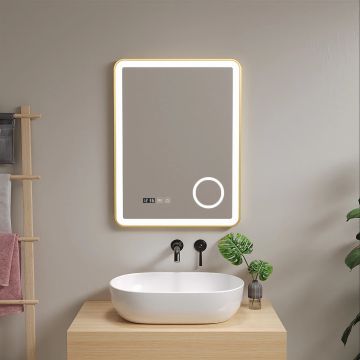 LED-Badspiegel Pescara 50x70 cm Goldfarben [pro.tec]