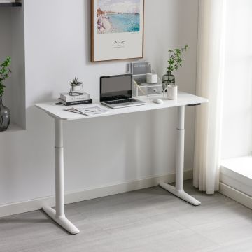 Höhenverstellbarer Tisch Arogno 120x60 cm Weiß [pro.tec]