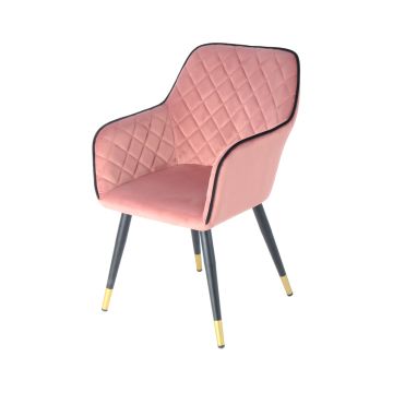 Design-Stuhl Amino 525 Rosa / Schwarz [en.casa]
