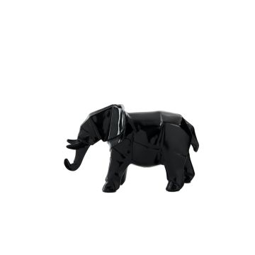 Skulptur Elephant 120 in Tierform Schwarz [en.casa]