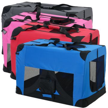 Hundetransportbox Faltbar von S bis XXXXL Transportbox 4 verschiedene Farben [pro.tec]