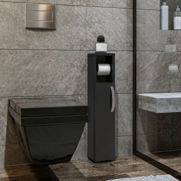 Badschrank Årjäng mit Toilettenpapierhalter 65x15x12cm Anthrazit [en.casa]