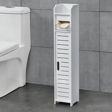 Toilettenpapierhalter Leoben 80x15x15 cm Schrank WPC Weiß en.casa