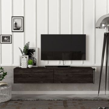 Fernsehschrank Toivakka 135x31x25cm Eiche, schwarz [en.casa]