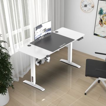 Höhenverstellbarer Tisch Salinas elektrisch 140x60cm Weiß [pro.tec]