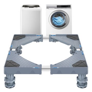 Waschmaschinen-Untergestell Marklohe 4 Füße max. 300 kg Grau [en.casa]