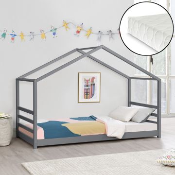 Kinderbett Vardø mit Kaltschaummatratze 90x200 cm in versch. Farben en.casa
