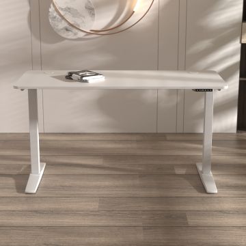 Höhenverstellbarer Tisch Kento 140x60cm Weiß [pro.tec]