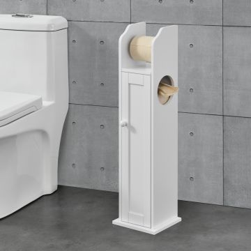 Toilettenpapierhalter Falkenberg 78x20x18 cm Badezimmerschrank mit Ablage Weiß en.casa 