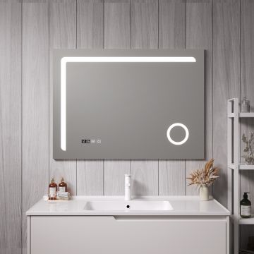 LED-Badspiegel Chambave Silberfarben in versch. Größen [pro.tec]