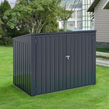 Mülltonnenbox Grebin für 2 Tonnen 173 x 101 cm Dunkelgrau [en.casa]